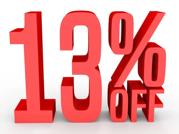 Thirteen percent off. Discount 13 %. — Stockfoto