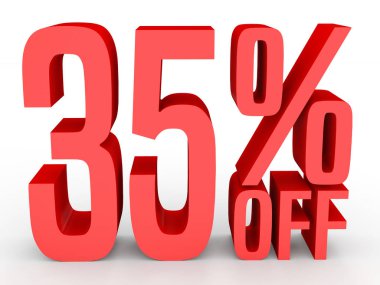 Thirty five percent off. Discount 35 %.