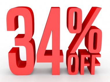 Thirty four percent off. Discount 34 %.