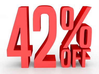 Forty two percent off. Discount 42 %.