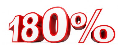 Yüz seksen yüzde. %180. 3D çizim.