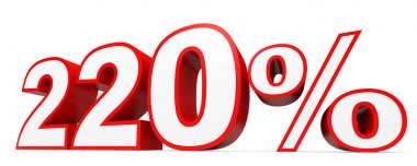 İki yüz yirmi yüzde. %220. 3D çizim.