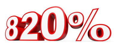 Sekiz yüz yirmi yüzde. %820. 3D çizim.