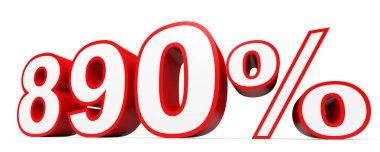 Sekiz yüz doksan yüzde. %890. 3D çizim.