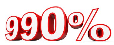 Dokuz yüz doksan yüzde. %990. 3D çizim.