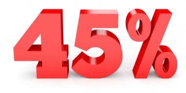 Forty five percent off. Discount 45 %.