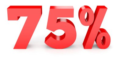 Seventy five percent off. Discount 75 %.