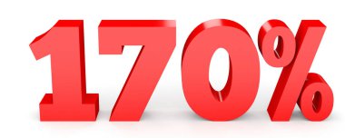 Yüz yetmis yüzde. %170. 3D çizim.