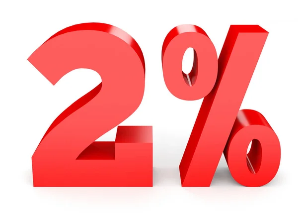 Two percent off. Discount 2 %. — Zdjęcie stockowe