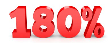 Yüz seksen yüzde. %180. 3D çizim.