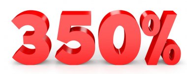 Üç yüz elli yüzde. %350. 3D çizim.