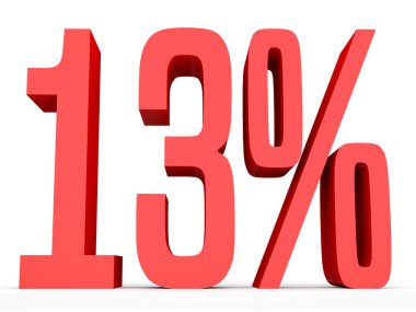 Thirteen percent off. Discount 13 %.