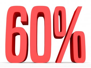Sixty percent off. Discount 60 %.