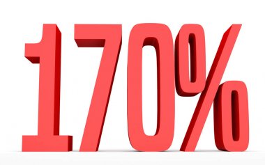 Yüz yetmis yüzde. %170. 3D çizim.