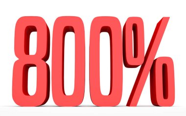 Yüzde sekiz yüz. %800. 3D çizim.