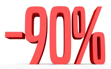 Minus ninety percent. Discount 90 %.