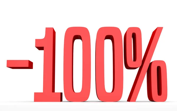 Minus one hundred percent. Discount 100 %. — Stock Photo, Image