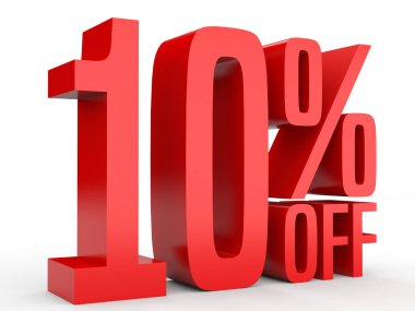Ten percent off. Discount 10 %.