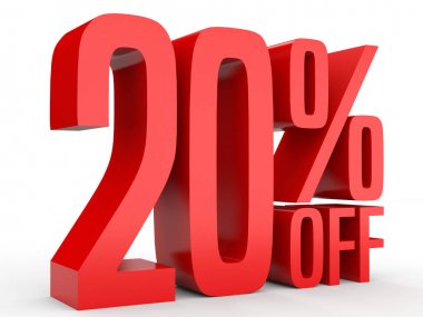 Twenty percent off. Discount 20 %.
