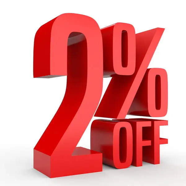 Two percent off. Discount 2 %. — Stockfoto