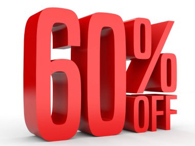 Sixty percent off. Discount 60 %.