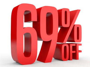 Sixty nine percent off. Discount 69 %.