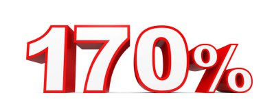 Yüz yetmis yüzde. %170. 3D çizim.