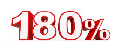 Yüz seksen yüzde. %180. 3D çizim.