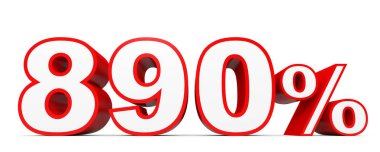 Sekiz yüz doksan yüzde. %890. 3D çizim.