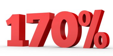 Yüz yetmis yüzde. %170. 3D çizim.