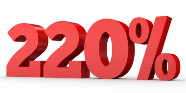 İki yüz yirmi yüzde. %220. 3D çizim.