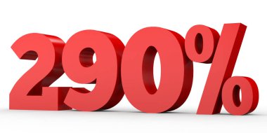 İki yüz doksan yüzde. %290. 3D çizim.