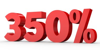 Üç yüz elli yüzde. %350. 3D çizim.