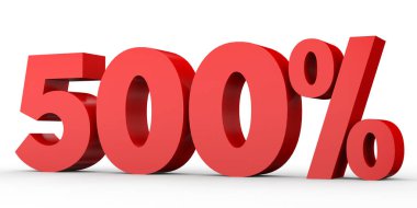 Yüzde beş yüz. %500. 3D çizim.