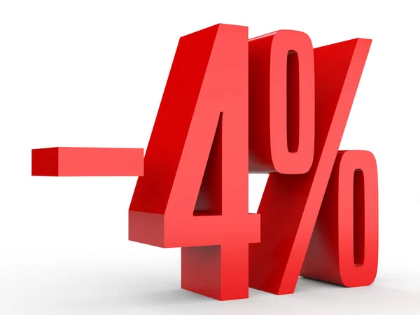 Minus four percent. Discount 4 %. — Stock Photo, Image