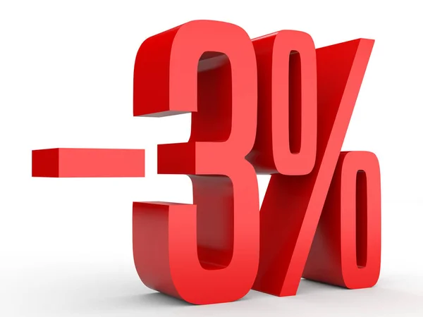 Minus three percent. Discount 3 %. — 图库照片