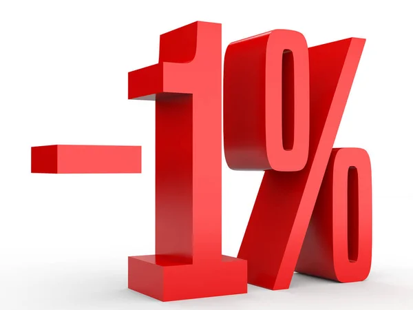 Minus one percent. Discount 1 %. — Stock Photo, Image