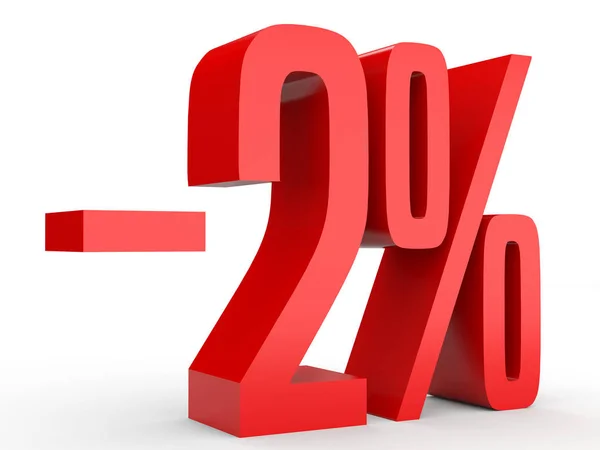 Minus two percent. Discount 2 %. — Zdjęcie stockowe
