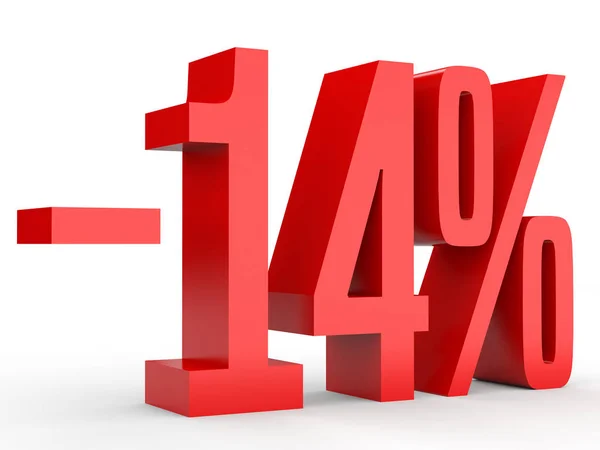 Minus fourteen percent. Discount 14 %. — Stock Photo, Image