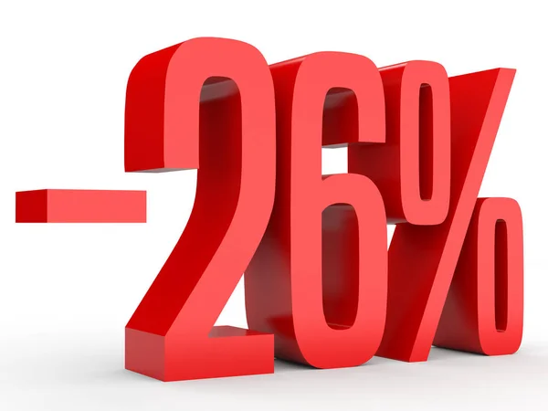 Minus twenty six percent. Discount 26 %. — 스톡 사진