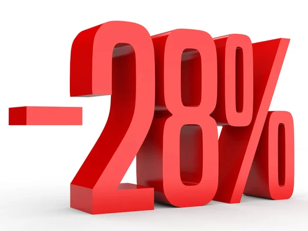 Minus twenty eight percent. Discount 28 %. — Stock Photo, Image