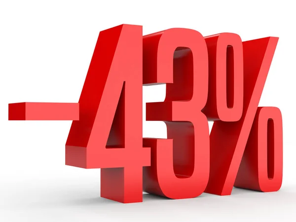 Minus forty three percent. Discount 43 %. — Stock Photo, Image
