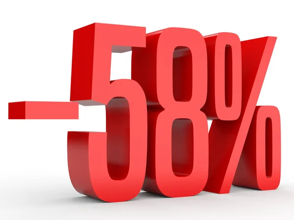 Minus fifty eight percent. Discount 58 %. — Stock Photo, Image