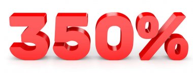 Üç yüz elli yüzde. %350. 3D çizim.