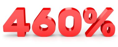 Dört yüz altmış yüzde. %460. 3D çizim.