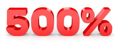 Yüzde beş yüz. %500. 3D çizim.