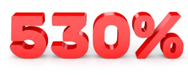 Beş yüz otuz yüzde. %530. 3D çizim.