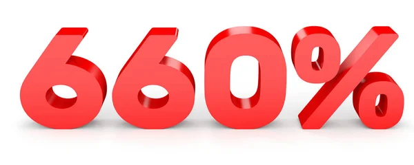 Six hundred and sixty percent. 660 %. 3d illustration. — Stock Photo, Image