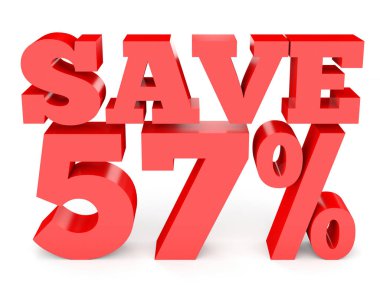Fifty seven percent off. Discount 57 %.