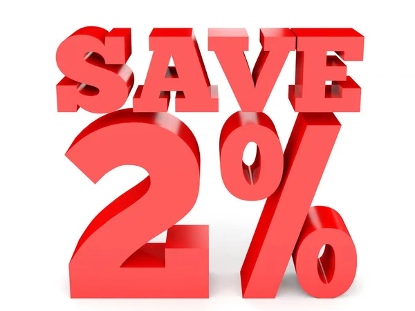 Two percent off. Discount 2 %. — Stockfoto
